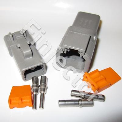 Deutsch DTP 2 pole connector pair for wire size 2 - 4 mm2