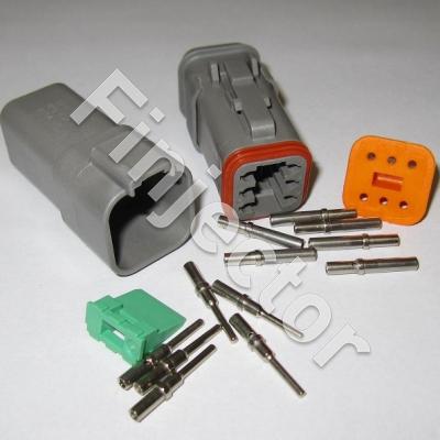 Deutsch DT 6 pole connector set. For wire size 0.5-1 mm2