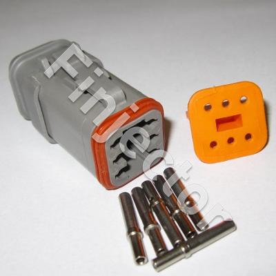 Deutsch DT 6 pole connector set 0.5 - 1 mm2, female terminals