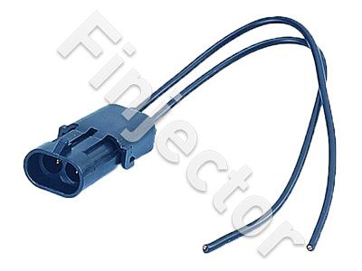 2-pole female connector with wires, for sensors, Delphi type