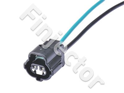 2-pole connector with wires, Denso