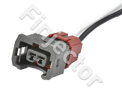 2-pole connector with wires, for sensors