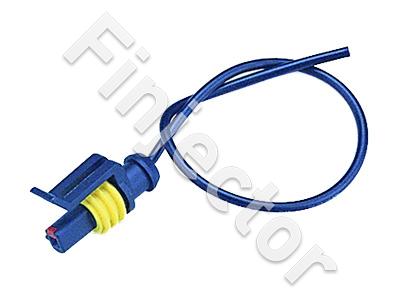 1-pole female connector with wire, splash water proof