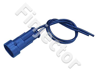 2-pole male connector with wires, splash water proof