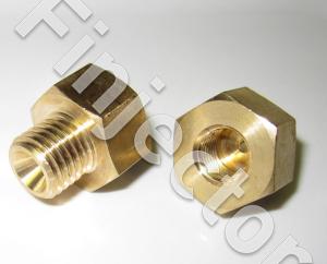 Fitting adapter M12 X 1.5 (cone) / M10X1. For sensors. Brass.