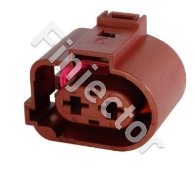 2 Way Sealed Female Connector 4.8 mm, 1-row, Coding II, (3B0973752A)