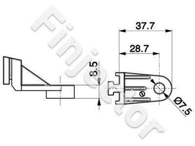 Angle bracket for SPAL-fans, universal, dimensions in picture