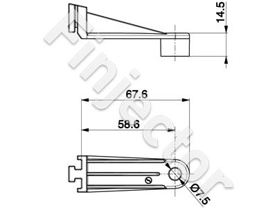 Angle bracket for SPAL-fans, universal, dimensions in picture