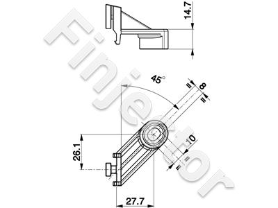 Angle bracket for SPAL-fans, universal, dimensions in pic