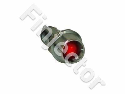 LED-light with nut, chromed, RED, 12V/24V, for Ø8mm hole