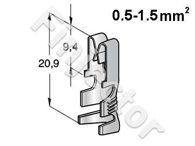 Terminal for fuse boxes, 0.5 - 1.5 mm², UNI F630 CLIP