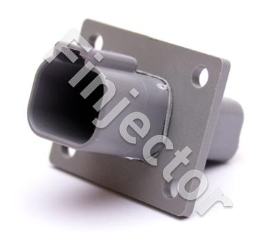 8 pole Deutsch DT Grey Rectangular Flange Connector, DT male pin