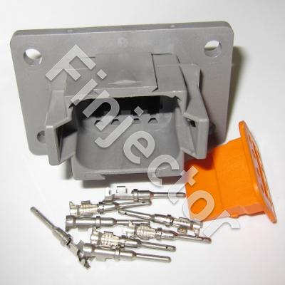 8 Deutsch DT connector set with crimp pins. max 13 A, 55 X 36 mm