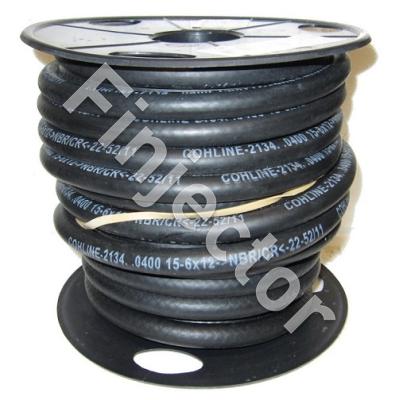 Fuel hose 6.0 mm / 12.0 mm. Braided, reinforced, 6 bar, 15m reel