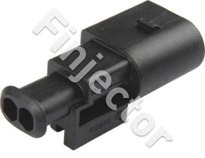 2 pole KKS SLK 2.8 ELA connector housing, Code A. Male pins