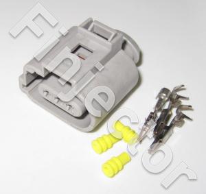 3 pole connector KIT, code 4, Gray, gold plated JMT terminals