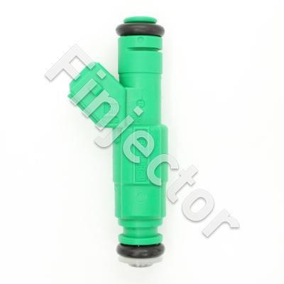 EV6 injector,  443 cc, E 20°, Jetronic, O-O 61mm, tot 74mm. ("Green Giant") (Bosch 0280155968)