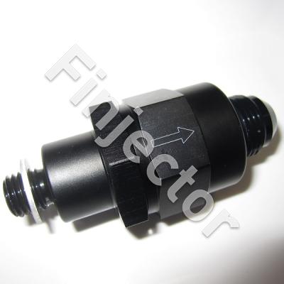 High Flow Check Valve M12*1.5 / AN6 MALE, for fuel pumps (example Bosch  0580254044 or  AEM 50-1009)