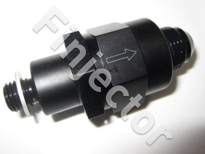 High Flow Check Valve M12*1.5 / AN8 MALE, for fuel pumps (example Bosch  0580254044 or  AEM 50-1009)