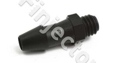 Hose Nipple 4mm with M5 thread, black nylon plastic