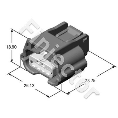 4 pole connector housing, RH series, female terminals