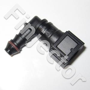 Quick connector 90 degree, 9.49 mm (3/8"), 8 mm hose connection