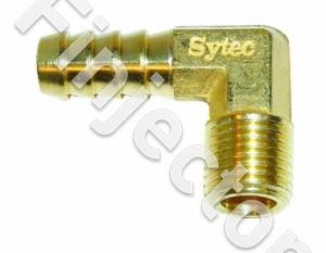 90° hose nipple for 10 mm hose, 1/4 NPT thread, brass