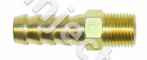 Straight hose nipple for 10 mm hose, 1/8 NPT thread, brass