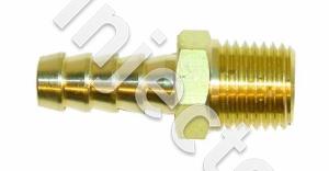 Straight hose nipple for 8 mm hose, 1/4 NPT thread, brass