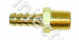 Straight hose nipple for 10 mm hose, 1/4 NPT thread, brass