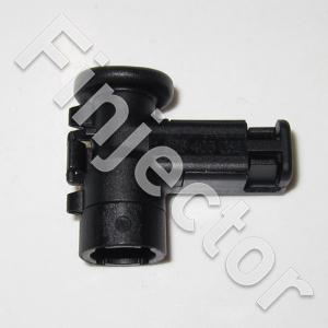 GPC / Connector 1P / 90° angle / Ø 3.0 / Black / Improved cl (Bo
