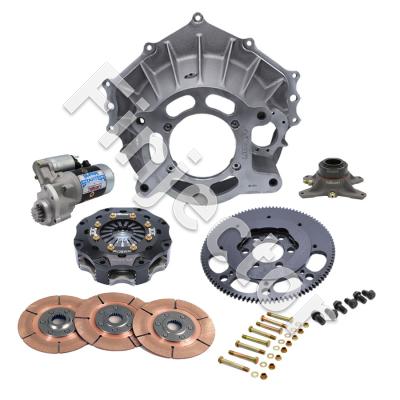 BELLHOUSING KIT, CHEVY 602/604, ALUM, 102T, 5.5" MET, 3 DISC, 26 SP (TILTON 52-41130)