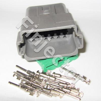 Deutsch DT 12-napainen naarasliitinsarja, 0.5-1 mm2, krimpattavat pinnit