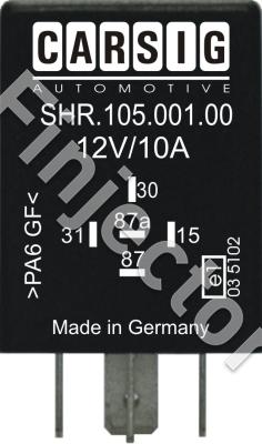 Step relay, 12V 10/15A, controlled with negative signal