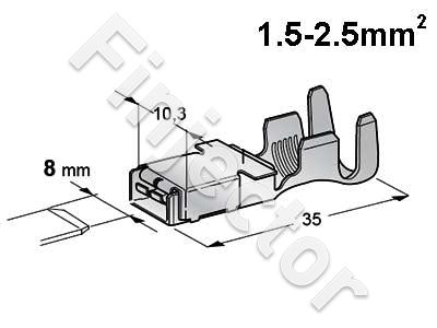 Female terminal, F800, 1.5-2.5 mm2, for  mm tab, Pos. lock Power