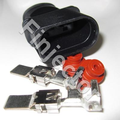 2 pole connector set. Delphi Ducon 9.5, male pins (8E0972575M)