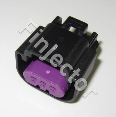 Delphi 3 pole female black connector housing, GT 150 SERIES