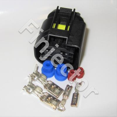 4 pole connector set, 2 X SLK 2.8 + 2 X SKL 5.8. Connector set for Pierburg water pumps (50390572-SET)