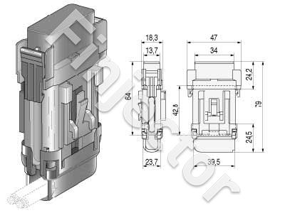 GM Maxi fuse holder kit, splash water proof, terminals included