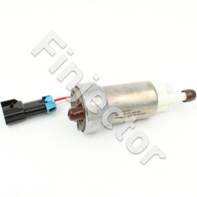 Walbro fuel pump 12V, 535 lph. 9.5 mm hose connection, Without check valve.