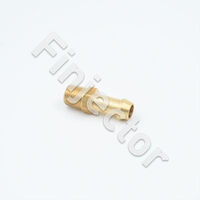 8 mm hose connector with 1/8-27 NPTF thread, brass. 8300-0810