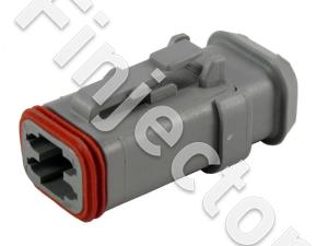 Deutsch DT 4 pole housing DT06-4S-E008, long, female terminals, reduced seal holes (DT06-4S-CE04)