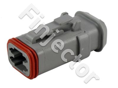 Deutsch DT 4 pole housing DT06-4S-E008, long, female terminals, reduced seal holes (DT06-4S-CE04)