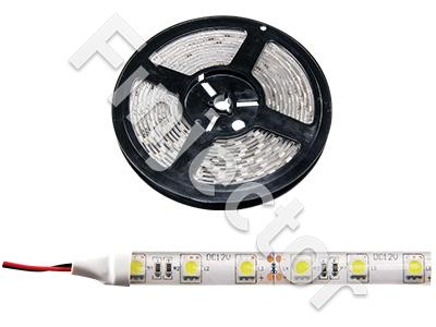 Taipuisa vesitiivis LED-valonauha 5m/10mm, valkoinen 6000K, 12V/3.5A (42W/5m) 300 kpl SMD5050, 3M teippi