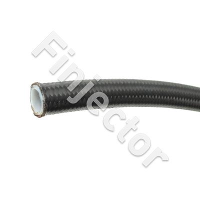 GB0724 AN10 Stainless Steel Braided Hose Teflon (PTFE) (With Black Braided Nylon Line), I.D. 33/64" (12.95mm) O.D. 5/8" (16mm) (GB0724-10)