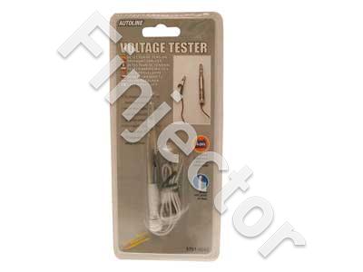 VOLTAGE TESTER 6-24V, metallic, with alligator clip