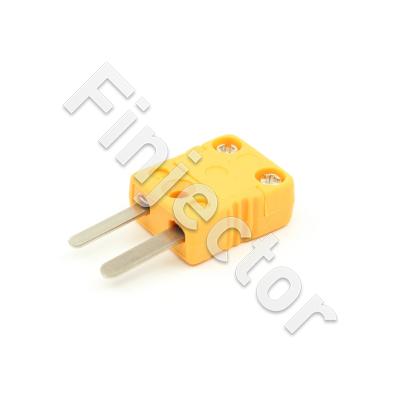 Miniature (MALE) K type Yellow Thermocouple Connector In-Line Socket