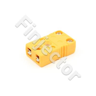 Miniature K type Yellow Thermocouple Connector Female In-Line Socket