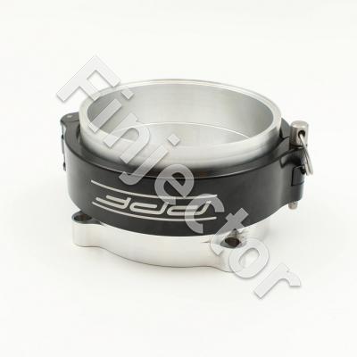 Inlet flange for Bosch 82 mm throttle, 4" (100 mm) billet with quick clamp, O ring seals (IF82-4)