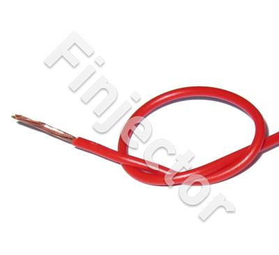 Ohutseinämäinen 0.35 mm² punainen autojohto (täysi rulla = 100 m) (0,35PUN)